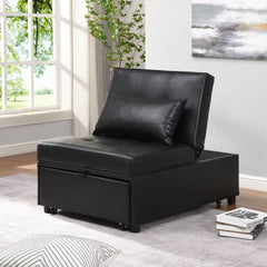 Folding Ottoman Sofa Bed Folding Gray and Black