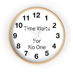 Time Waits For NO Man Wall Clock - Unique Home Decor Clock, Personalized Accent Piece, Silent Mechanism, Gift for Time Management