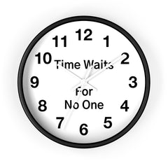 Time Waits For NO Man Wall Clock - Unique Home Decor Clock, Personalized Accent Piece, Silent Mechanism, Gift for Time Management