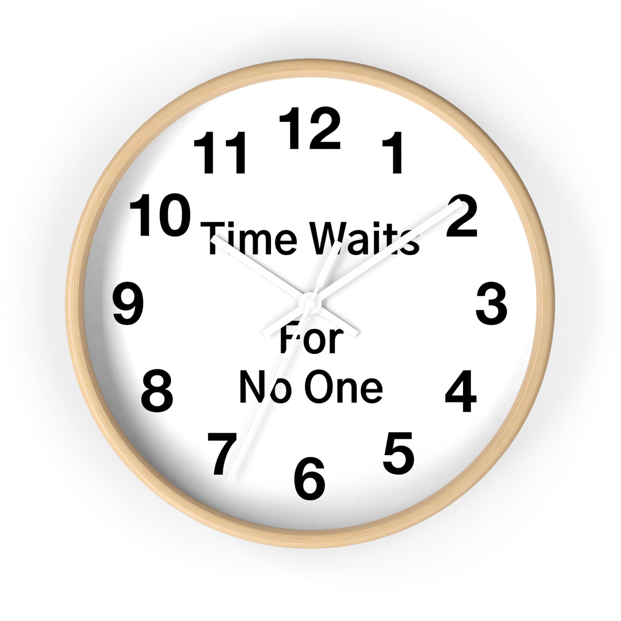 Time Waits For NO Man Wall Clock - Unique Home Decor Clock, Personalized Accent Piece, Silent Mechanism, Gift for Time Management