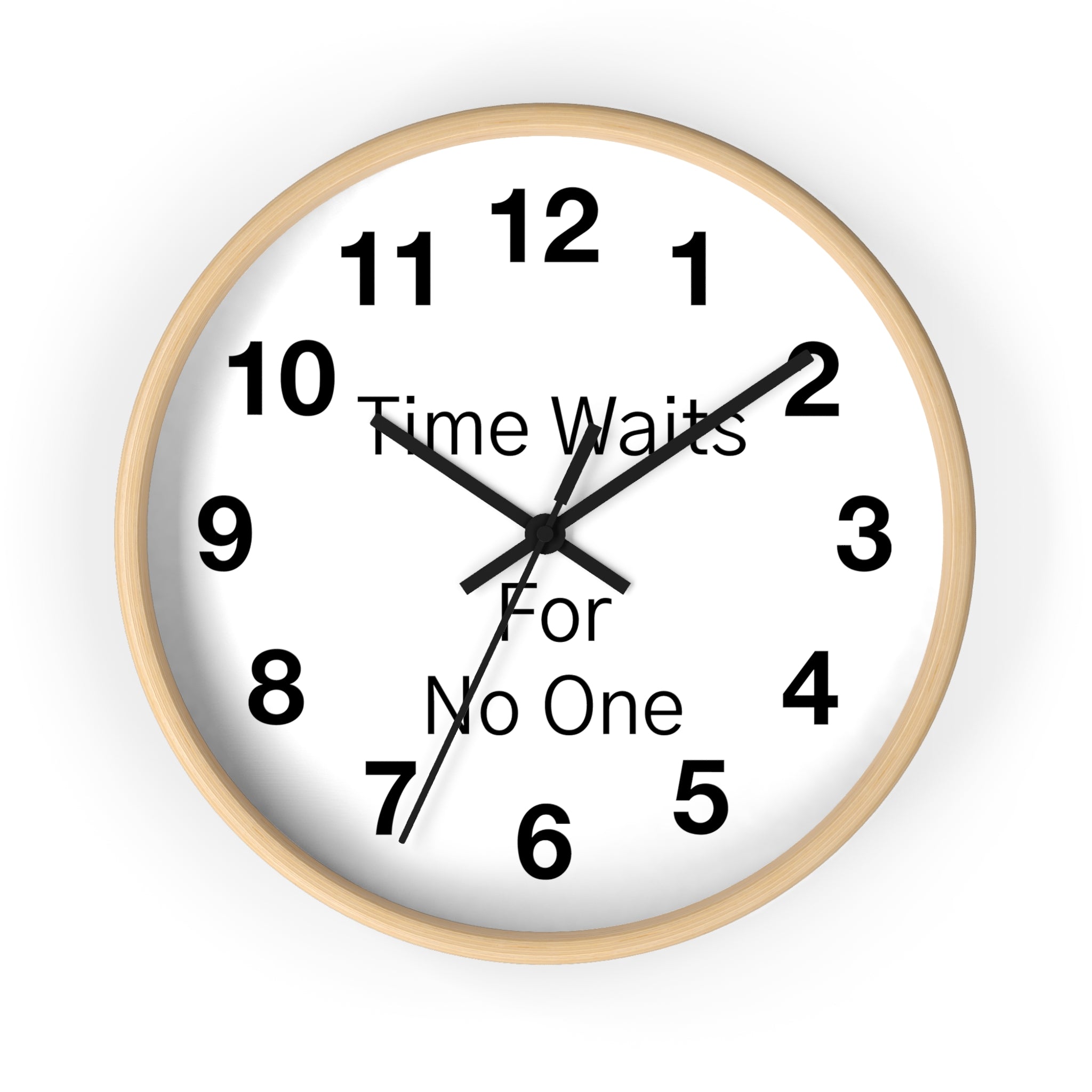 Time Waits For NO Man Wall Clock - Unique Home Decor Clock, Personalized Accent Piece, Silent Mechanism, Gift for Time Management