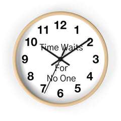 Time Waits For NO Man Wall Clock - Unique Home Decor Clock, Personalized Accent Piece, Silent Mechanism, Gift for Time Management