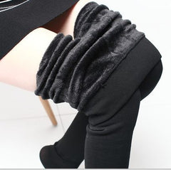 Women's Fleece-lined Thick Pearl Velvet Leggings