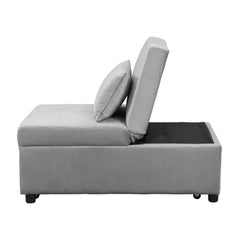 Folding Ottoman Sofa Bed Folding Gray and Black