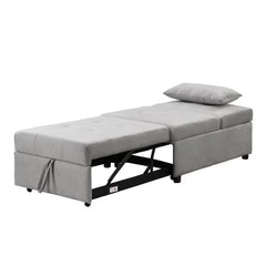 Folding Ottoman Sofa Bed Folding Gray and Black