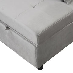 Folding Ottoman Sofa Bed Folding Gray and Black