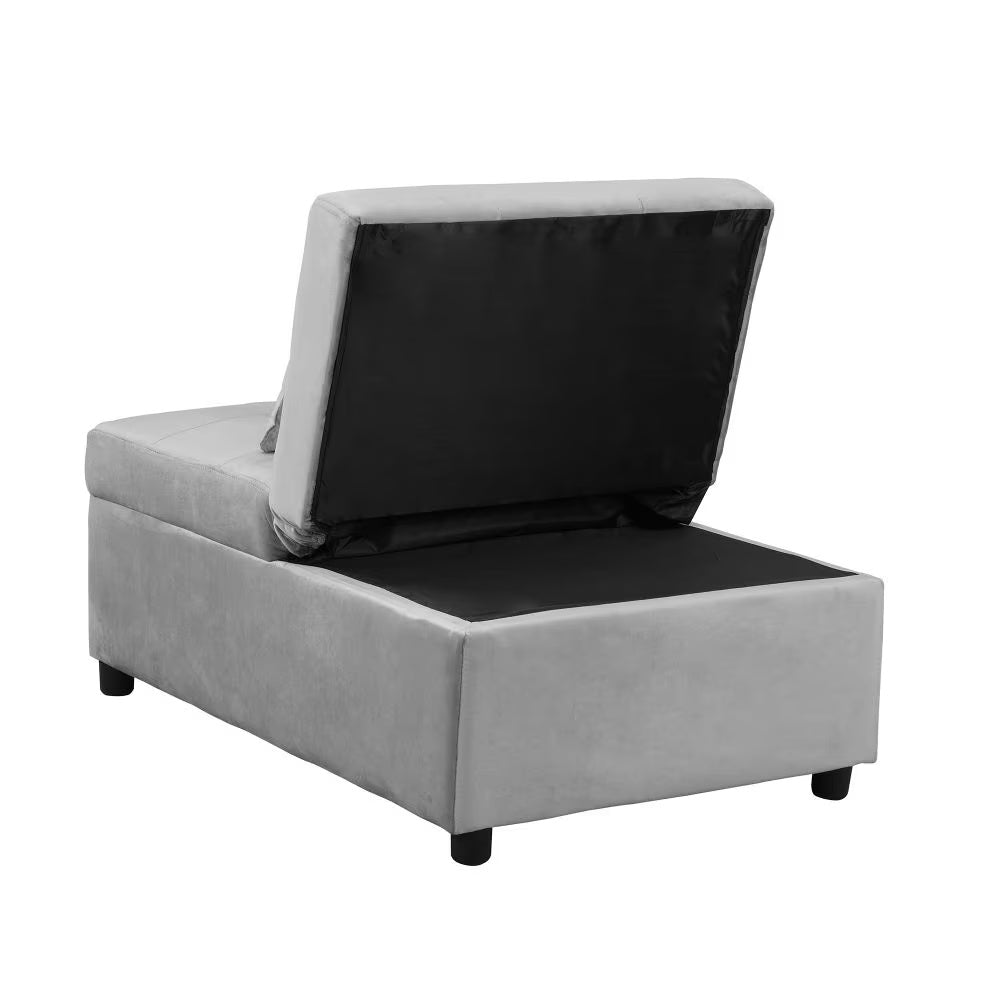 Folding Ottoman Sofa Bed Folding Gray and Black