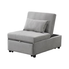 Folding Ottoman Sofa Bed Folding Gray and Black