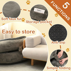 Large Light Gray Human-sized Dog Bed